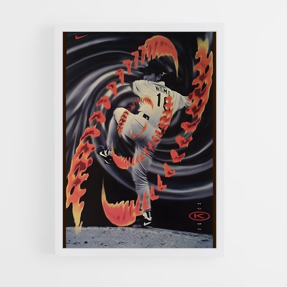 Poster Flame Pitcher – affiche Baseball (vue 3)